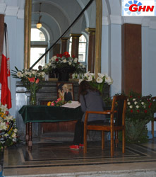 The Chairman of the Parliament of Georgia, David Bakradze and the representatives of the parliamentary majority, in written form expressed the sympathy due to the death of the President of Poland in the Book of Condolence