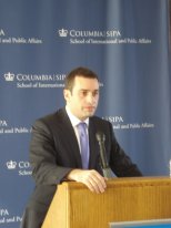 Alasania delivered a lecture at the Columbia University