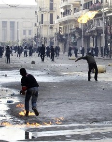 Mubbarack and opposition clashes in Egypt