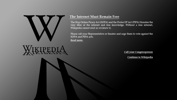 Wikipedia joins blackout protest at US anti-piracy moves