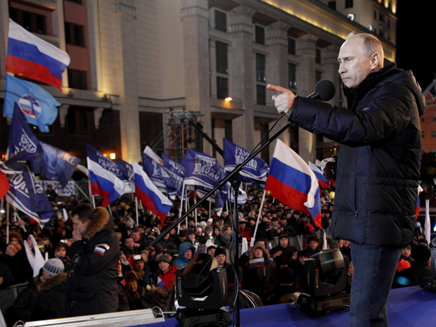 Russia election: Vladimir Putin celebrates victory