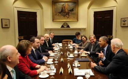 Georgian Prime Minister meets US Vice President Joseph Biden as Barack Oabama joins the meeting