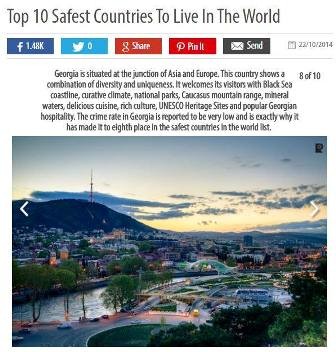 Georgia is among safest countries of the world