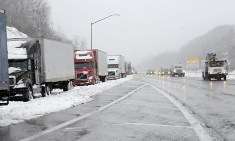 Blizzard conditions strike central Europe