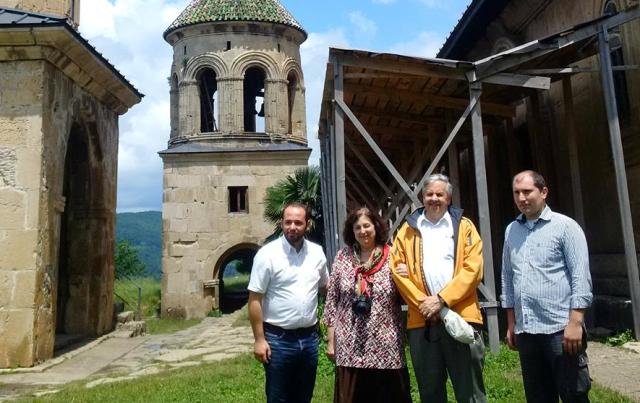 On a trip to Kutaisi, Ambassador Kelly and his wife Francesca visited Gelati Monastery