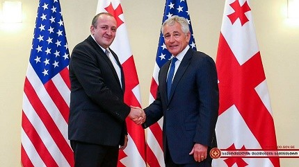 Giorgi Margvelashvili met Chuck Hagel