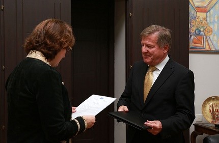 The new head of EU representation to Georgia presented his credentials to Foreign Minister Maia Panjikidze