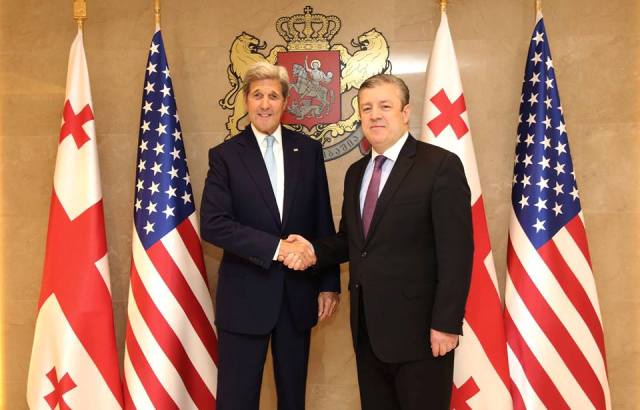 John Kerry meets with Girogi Kvirikashvili Prime Minister 